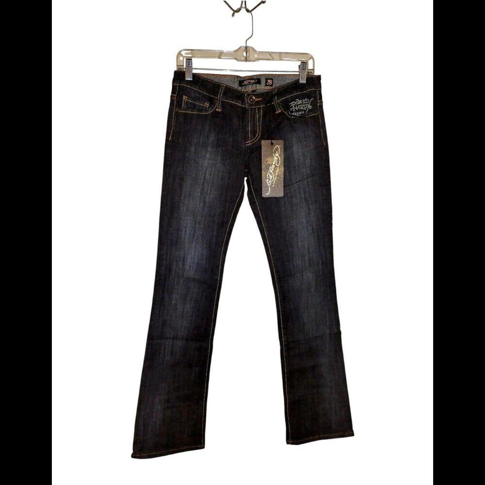 Ed Hardy Jeans Womens 28 NWT Don Ed Hardy Designs TATTOO BOOTCUT (MSRP $250)